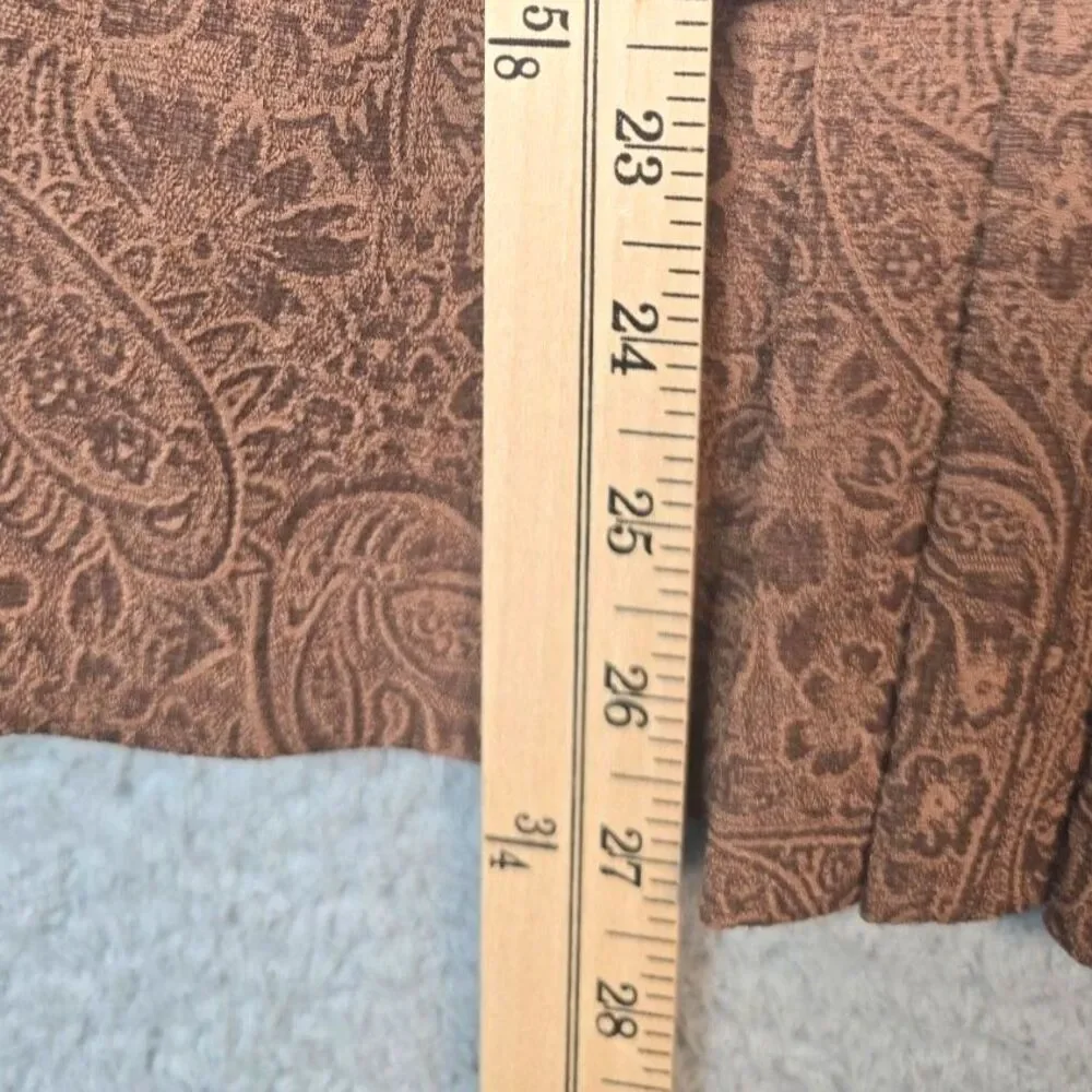 Danny and Nicole Jacket 30W Brown Textured Print Clear Beaded Collar Lined